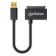 Manhattan Câble adaptateur USB-A vers SATA 2,5", 42 cm, mâle à mâle, 5 Gbit/s (USB 3.2 Gen1 / USB 3.0), prend en charge LBA 48 bits, noir, garantie 3 ans