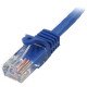 StarTech.com Câble réseau Cat5e UTP sans crochet de 1m - Cordon Ethernet RJ45 anti-accroc - M/M - Bleu