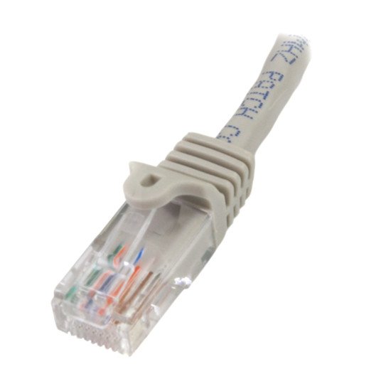 StarTech.com Câble réseau Cat5e UTP sans crochet de 1m - Cordon Ethernet RJ45 anti-accroc - M/M - Gris