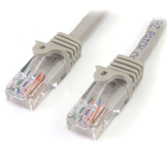 StarTech.com Câble réseau Cat5e UTP sans crochet de 1m - Cordon Ethernet RJ45 anti-accroc - M/M - Gris