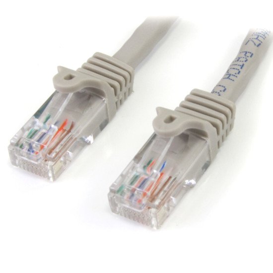 StarTech.com Câble réseau Cat5e UTP sans crochet de 3m - Cordon Ethernet RJ45 anti-accroc - M/M - Gris