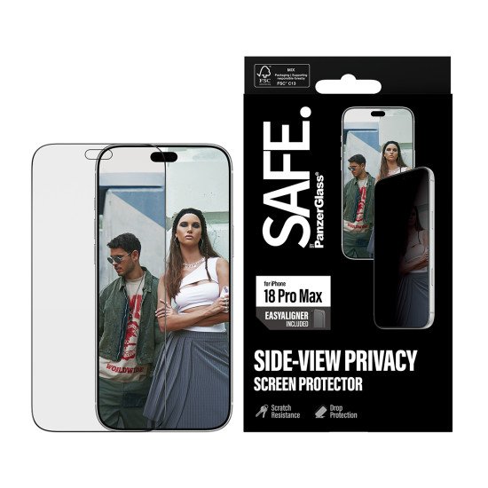 PanzerGlass SAFE. by ® Privacy Screen Protector iPhone 2026 Pro Max | Ultra-Wide Fit m. EasyAligner Protection d'écran transparent 1 pièce(s)