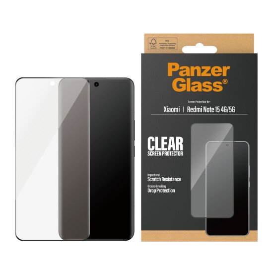 PanzerGlass ® Screen Protector Xiaomi Redmi Note 15 4G | 5G | Ultra-Wide Fit Protection d'écran transparent 1 pièce(s)