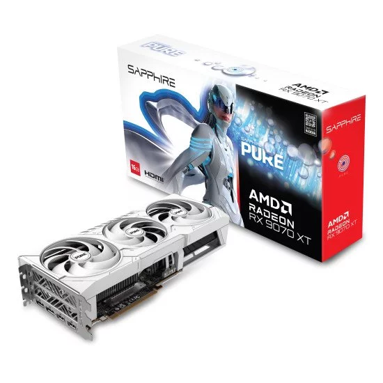 Sapphire PURE Radeon RX 9070 XT AMD 16 Go GDDR6 Sapphire PURE Radeon RX 9070 XT AMD 16 Go GDDR6