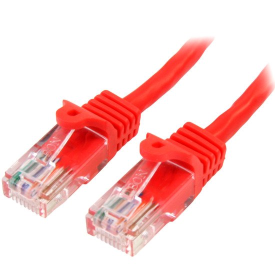 StarTech.com Câble réseau Cat5e UTP sans crochet de 2m - Cordon Ethernet RJ45 anti-accroc - M/M - Rouge