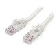 StarTech.com Câble réseau Cat5e UTP sans crochet de 2m - Cordon Ethernet RJ45 anti-accroc - M/M - Blanc