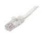 StarTech.com Câble réseau Cat5e UTP sans crochet de 2m - Cordon Ethernet RJ45 anti-accroc - M/M - Blanc