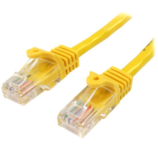StarTech.com Câble réseau Cat5e UTP sans crochet de 2m - Cordon Ethernet RJ45 anti-accroc - M/M - Jaune