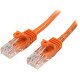 StarTech.com Câble réseau Cat5e UTP sans crochet de 3m - Cordon Ethernet RJ45 anti-accroc - M/M - Orange