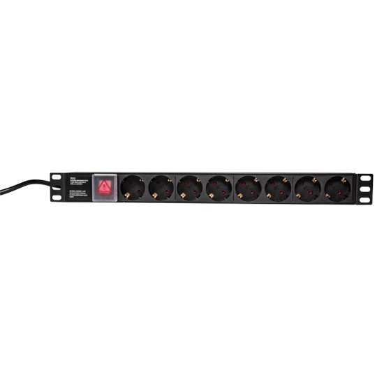 LogiLink PDU8C01 unité de distribution d'énergie 8 sortie(s) CA 1U Noir