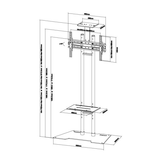 Newstar PLASMA-M1700ES support tv