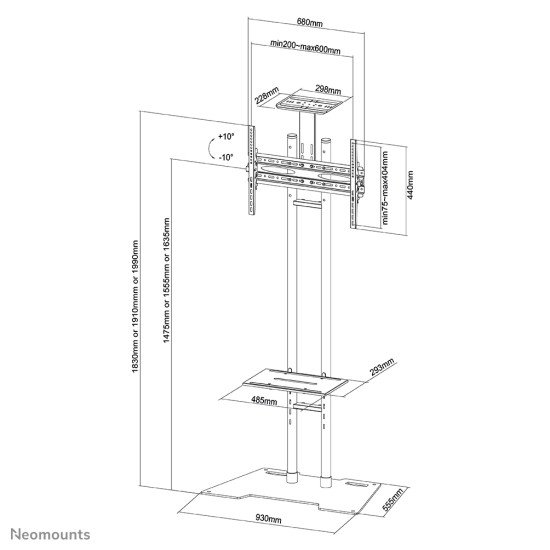 Neomounts by Newstar support de sol