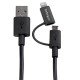 StarTech.com Câble Lightning 8 broches ou Micro USB vers USB de 1 m - Cordon de charge / synchronisation - Noir