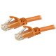 StarTech.com Câble réseau Cat6 Gigabit UTP sans crochet de 1 m - Cordon Ethernet RJ45 anti-accroc - M/M - Orange