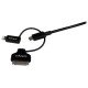 StarTech.com Câble combo USB vers Lightning / Dock 30 broches / Micro USB de 1 m - Noir