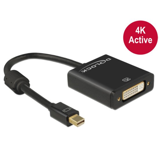 DeLOCK 62603 adaptateur et connecteur de câbles mini Displayport 1.2 DVI-I 24+5 Noir