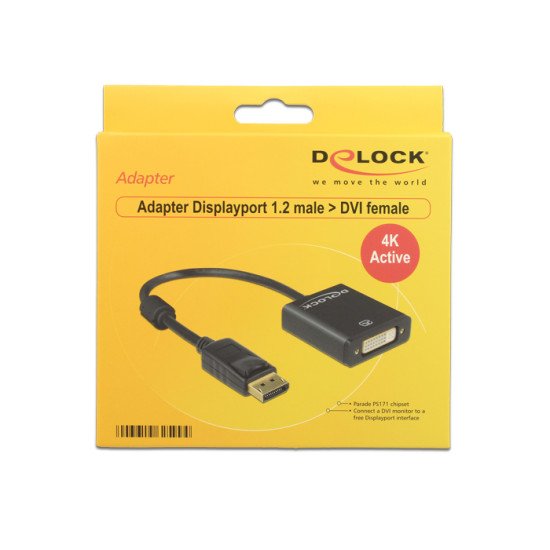 DeLOCK 62599 adaptateur et connecteur de câbles Displayport 1.2 DVI-I 24+5 Noir