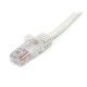 StarTech.com Câble réseau Cat5e UTP sans crochet de 1 m - Cordon Ethernet RJ45 anti-accroc - M/M - Blanc