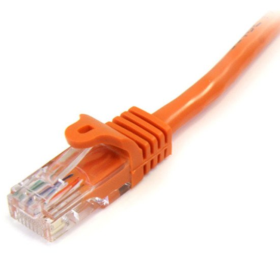 StarTech.com Câble réseau Cat5e UTP sans crochet de 1 m - Cordon Ethernet RJ45 anti-accroc - M/M - Orange