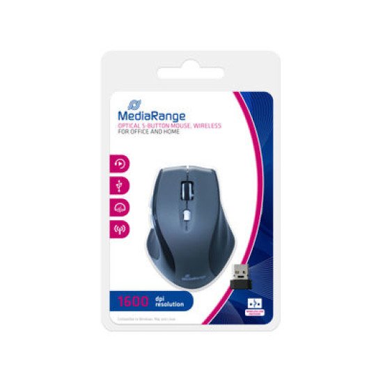 Mediarange Souris optique 5 boutons sans fil Mediarange Souris optique 5 boutons sans fil
