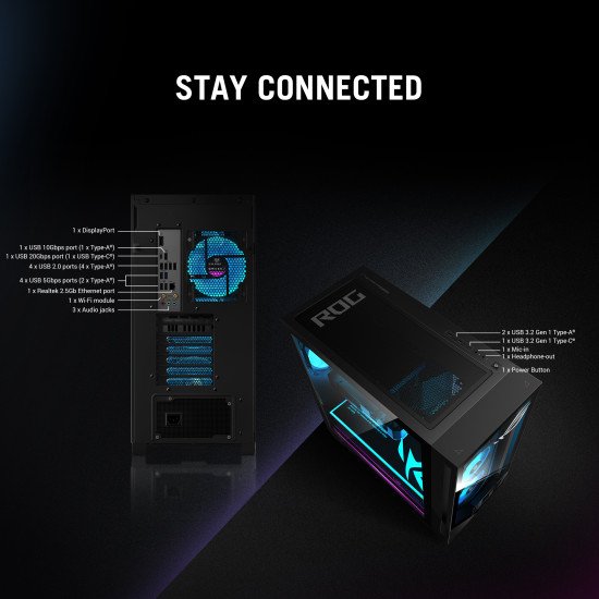 ASUS ROG G700 G700TF-07265F085W Intel Core Ultra 7 265F 32 Go DDR5-SDRAM 2 To SSD NVIDIA GeForce RTX 5070 Windows 11 Home Tower PC Noir