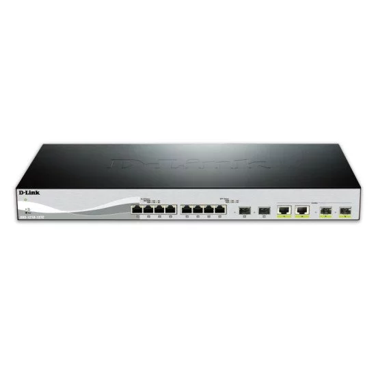 D-Link DXS-1210-12TC/E commutateur réseau Géré L2 10G Ethernet (100/1000/10000) 1U Noir, Argent D-Link DXS-1210-12TC/E commutateur réseau Géré L2 10G Ethernet (100/1000/10000) 1U Noir, Argent