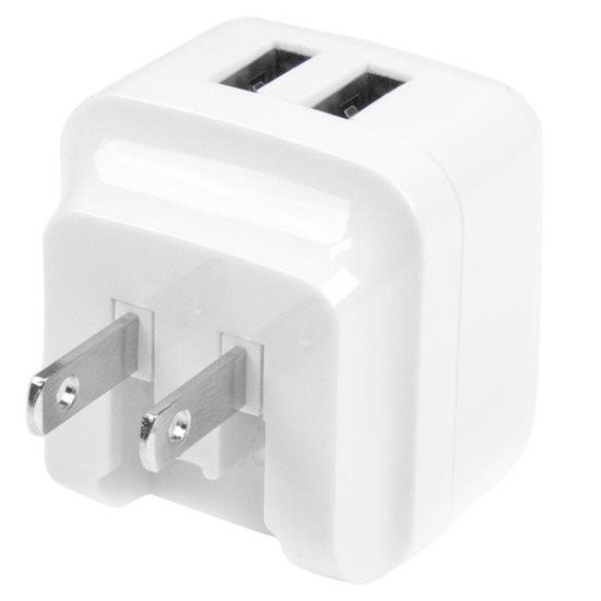 StarTech.com Chargeur mural USB à 2 ports - Haute puissance 17W / 3,4A - Chargeur de voyage international - Blanc