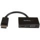 StarTech.com Adaptateur audio / vidéo de voyage - Convertisseur 2-en-1 DisplayPort vers HDMI ou VGA - Noir