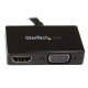 StarTech.com Adaptateur audio / vidéo de voyage - Convertisseur 2-en-1 DisplayPort vers HDMI ou VGA - Noir