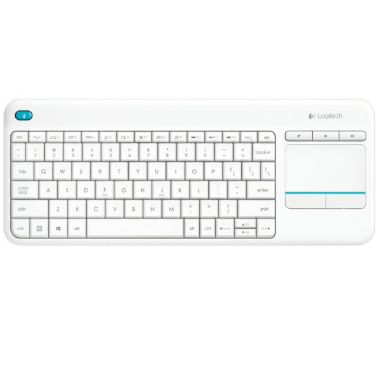 Logitech K400 Plus clavier sans fil QWERTZ Allemand Blanc