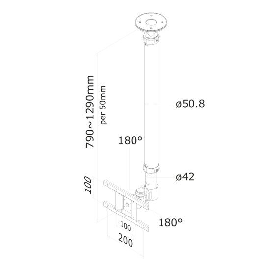 Newstar FPMA-C100 Support de plafond écrans plat