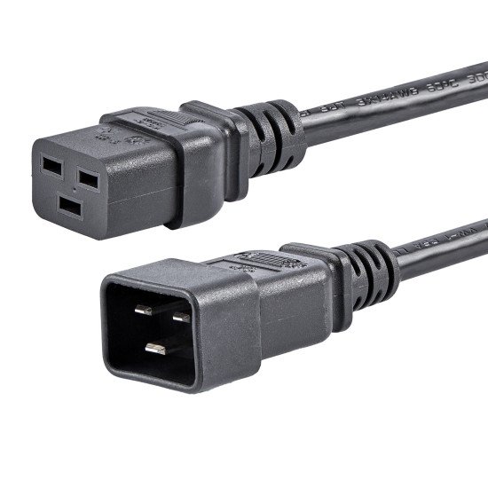 StarTech.com Câble de Rallonge de 1,8m Gros Calibre, IEC 320 C19 à IEC 320 C20 Noir, 15A 250V, 14AWG, Câble de Rallonge Électrique de Gros Calibre, Câble d'Alimentation CA de Gros Calibre, UL Listed StarTech.com Câble de Rallonge de 1,8m Gros Calibre, IEC 320 C19 à IEC 320 C20 Noir, 15A 250V, 14AWG, Câble de Rallonge Électrique de Gros Calibre, Câble d'Alimentation CA de Gros Calibre, UL Listed