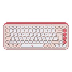Logitech POP Icon Keys clavier Universel Bluetooth QWERTY US International Rose, Blanc