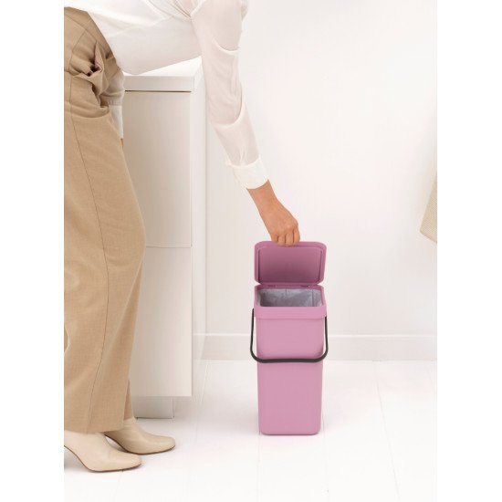 Brabantia Sort & Go 12 L Rectangulaire Plastique recyclé Rose