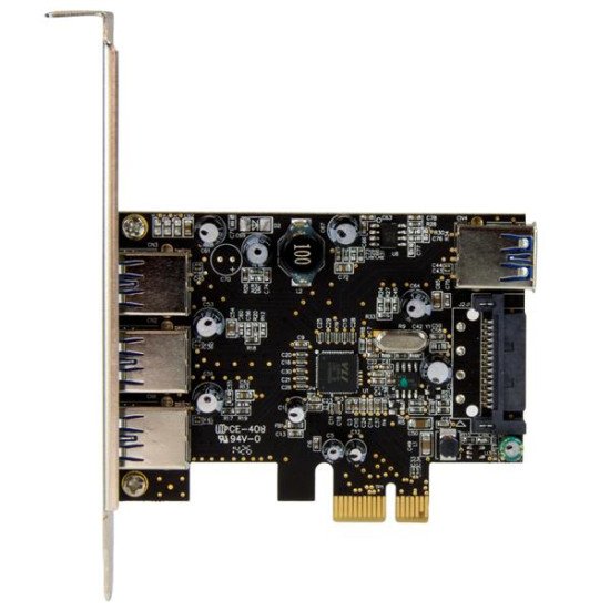 StarTech.com Carte contrôleur PCI Express à 4 ports USB 3.0 - 3 externes 1 interne - Adaptateur PCIe USB avec UASP