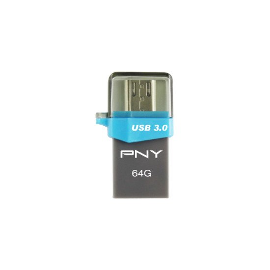 PNY OTG Duo-Link OU3 64GB lecteur USB flash 64 Go USB Type-A / Micro-USB 3.2 Gen 1 (3.1 Gen 1) Noir