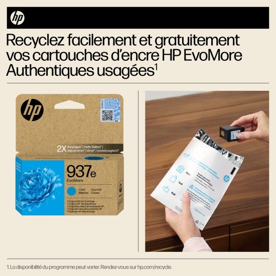 HP 937e Cartouche d'encre authentique Cyan EvoMore HP 937e Cartouche d'encre authentique Cyan EvoMore