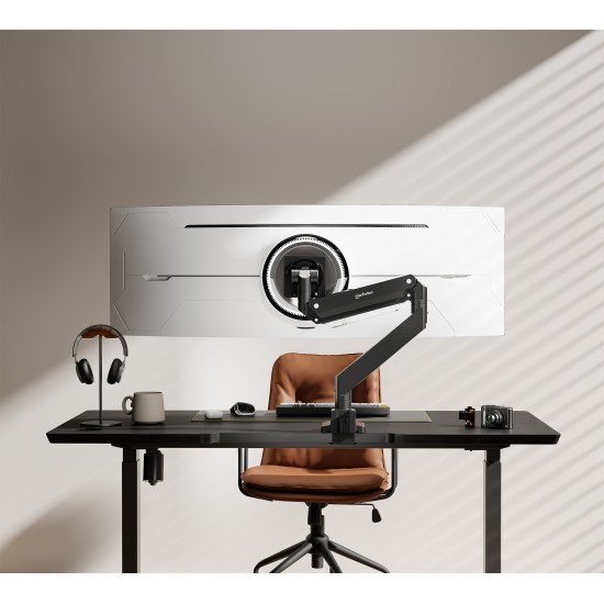 Manhattan Support de bureau pour TV/moniteurs (bras à vérin gaz à Bras articulé), écrans 13" à 42", fixation à l'arrière par pince ou passe-câble, Compatibilité VESA : de 75x75 à 200x200mm (vérifiez les dimensions des quatre trous de fixation à 
