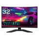 GIGABYTE M32QC Moniteur de jeu incurvé 31,5" QHD - 2560 x 1440, 1500R, 165Hz, 1ms, 350 cd/m², FreeSync Premium Pro, Display HDR400, HDMI 2.0, DisplayPort 1.2
