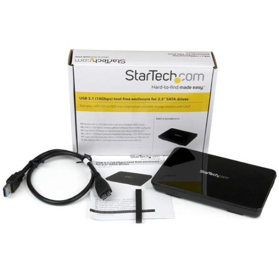 StarTech.com Boîtier USB 3.1 (10 Gb/s) sans outil pour disque dur SATA de 2,5