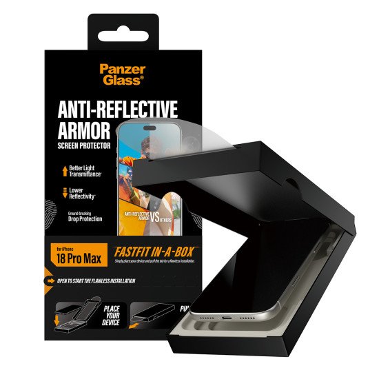 PanzerGlass ® Anti-reflective Armor Screen Protector iPhone 2026 Pro Max w. FASTFIT IN-A-BOX Protection d'écran transparent 1 pièce(s)