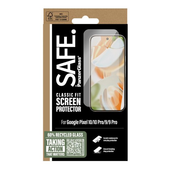 PanzerGlass SAFE. by ® Screen Protector Google Pixel 10 | 10 Pro | 9 | 9 Pro | Classic Fit Protection d'écran transparent 1 pièce(s) PanzerGlass SAFE. by ® Screen Protector Google Pixel 10 | 10 Pro | 9 | 9 Pro | Classic Fit Protection d'écran transparent 1 pièce(s)