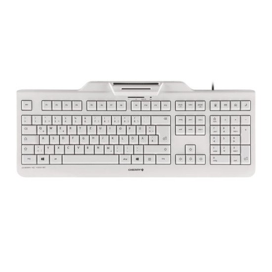 CHERRY KC 1000 SC clavier USB AZERTY Belge Blanc