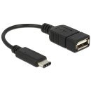 DeLOCK 65579 câble USB USB 2.0 0,15 m USB C USB A Noir