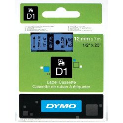 DYMO D1 - Standard Étiquettes - Noir sur bleu - 12mm x 7m