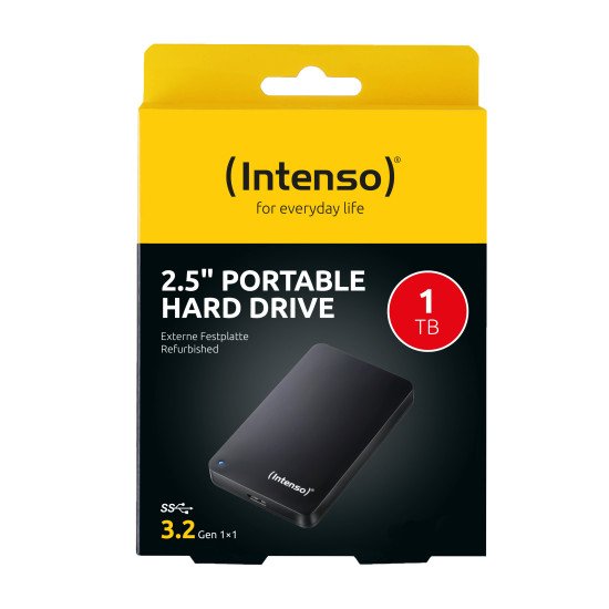 Intenso 6021660 disque dur externe 1 To 5400 tr/min 2.5" Micro-USB B 3.2 Gen 1 (3.1 Gen 1) Noir Reconditionné