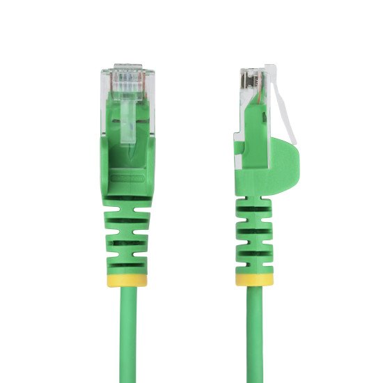 StarTech.com Câble Ethernet CAT6 Vert Fin de 7m, Sans Accroc, 100W PoE, UTP, LSZH, Fil de Cuivre Pur 28AWG, Cordon Patch Réseau RJ45 avec Serre-Câble, Contrôlé Fluke