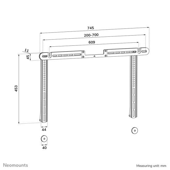 Neomounts AV35-727BL1 Support TV pour Sonos Arc & Arc Ultra - Installation facile - noir