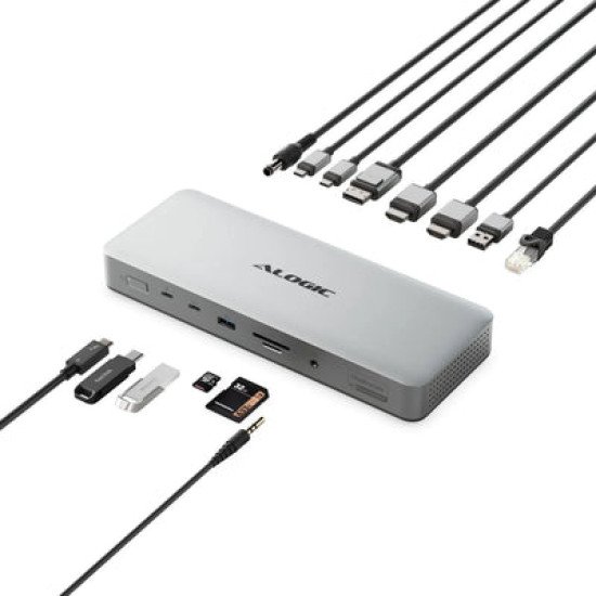 ALOGIC TB4DU4 station d'accueil Avec fil Thunderbolt Gris, Noir