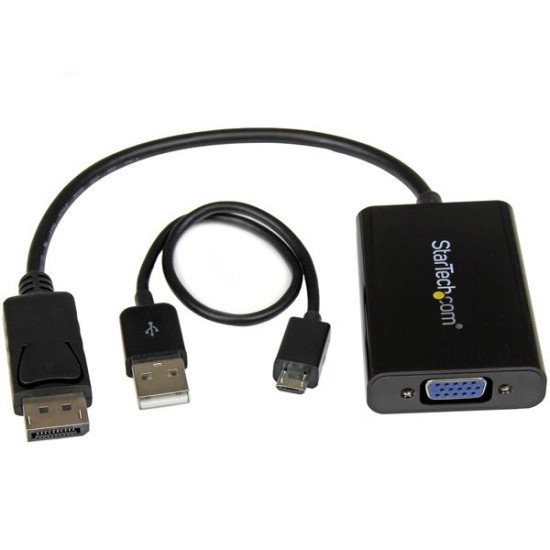 StarTech.com Adaptateur vidéo DisplayPort vers VGA avec audio - M/F - 1920x1200 / 1080p - Noir